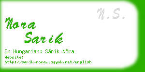 nora sarik business card